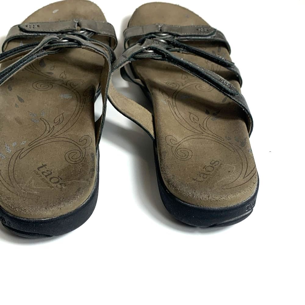 Taos Women's Bronze Metallic Leather Strappy Slide Comfort Sandal Size 11 - Picture 7 of 10